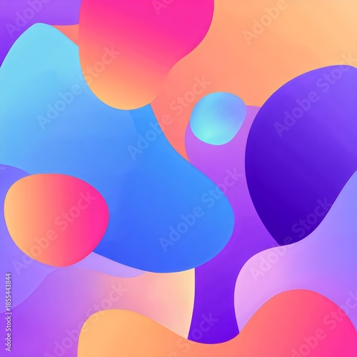 Abstract Colorful Fluid Gradient Background with Soft Organic Shapes