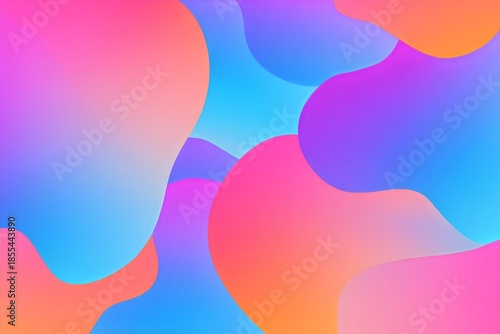 Abstract Colorful Fluid Gradient Background with Soft Organic Shapes