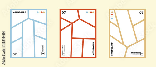 Seven frame comic inspired visual moodboard paired with a curated color palette in 3:4 ratio