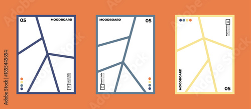 Comic themed visual moodboard using five panels and a harmonized color palette in 3:4 format