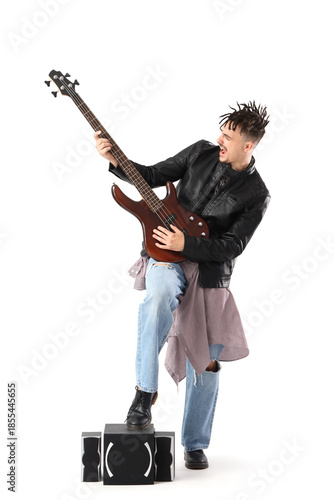 Cool young man with dreadlo...