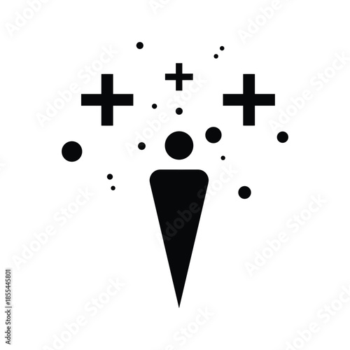 Magic Wizard Icon Black White Illustration