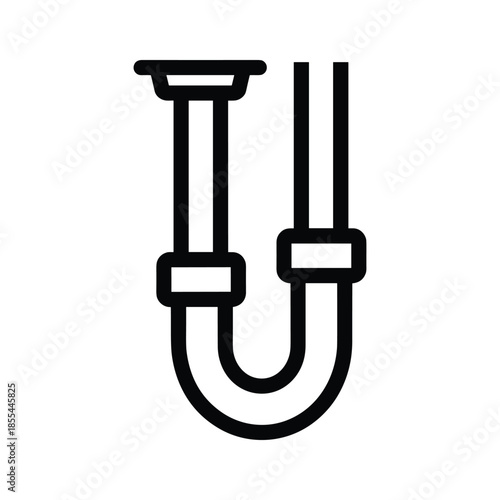 Plumbing pipe with trap icon