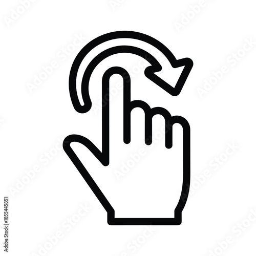 Hand gesture swipe right icon simple