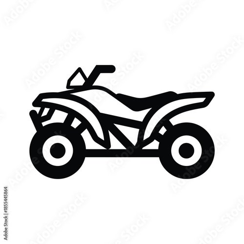 Quad Bike Silhouette Isolated On White Background