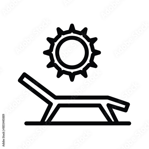 Person Exercising on Sunbed with Cogwheel