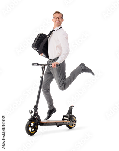 Young businessman with elec...