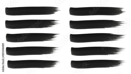 Black brush strokes on white background for design and artistic use