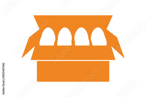 Egg box icon. Colorful silhouette. Front view. Simple vector graphic illustration. Isolated on a white background. Isolate