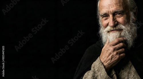 Emotional Studio Portrait of an Adult with Expressive Face Isolated on Dark Background