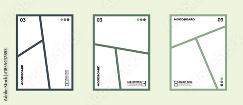 Comic visual moodboard in 3:4 aspect ratio with three frames and a curated color palette