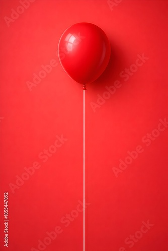 Red heart shaped balloons and helium heart toys create a festive birthday celebration and Valentine decoration on a rustic wooden background to symbolize love and fun
