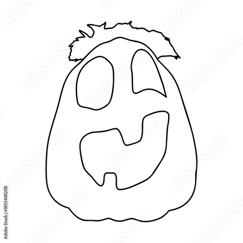 Outline for Coloring of Halloween Pumpkin. One of the Fall Holiday Symbol. Vector Illustration.