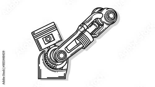 Detailed Illustration of Piston and Connecting Rod.