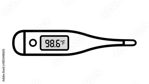 Digital Thermometer Showing Normal Body Temperature.