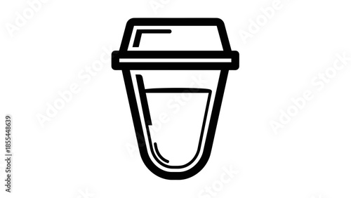 Disposable Coffee Cup with Plastic Lid.