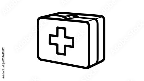 First Aid Kit Box Medical Illustration.