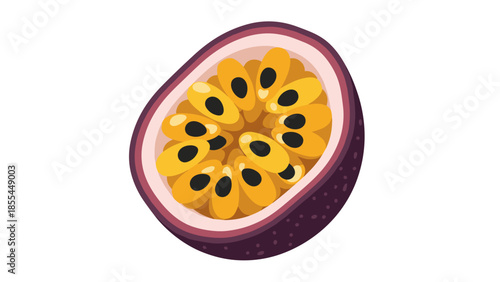Half Cut Passion Fruit with Seeds.