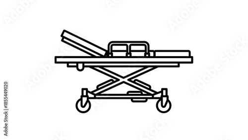 Hospital Gurney with Adjustable Height.