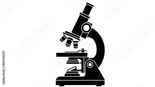 Microscope Silhouette Laboratory Equipment Illustration.