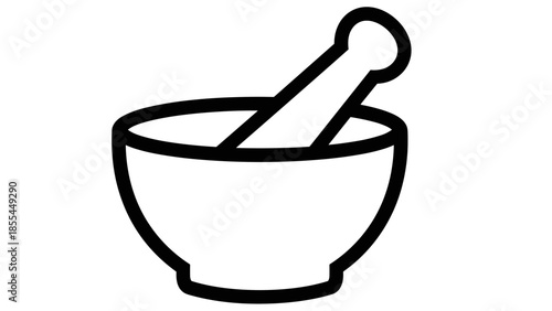 Mortar and Pestle Icon Simple Illustration.