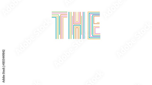 Close animation. Abstract motion graphics and animated background. Thin line style the end title. For film endings, video projects and creative presentations.