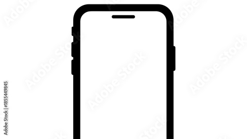 Simple Black Outline of a Smartphone.