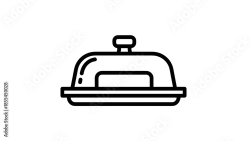 Simple Line Drawing of Serving Dish.