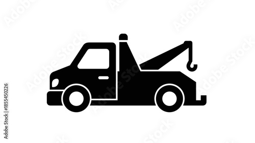 Tow Truck Silhouette Vehicle Recovery Service.