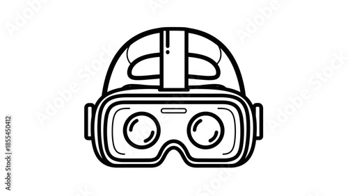 Virtual Reality Headset Iconic Simple Design.