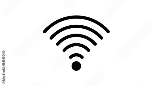 WiFi Symbol Icon on White Background.