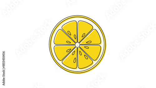 Yellow Lemon Slice Illustration Design Element.