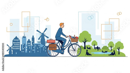 Work and Life Balance Comparison Flat Vector Illustration for Modern Lifestyle