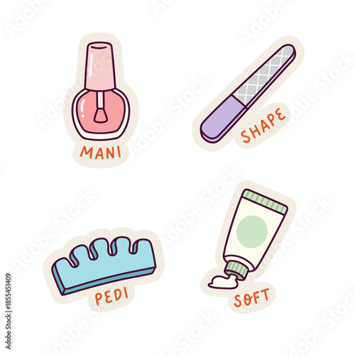 Manicure and Pedicure Set - Nail Polish, File, Toe Separator, and Cream.