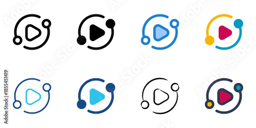Smart view icons set multiple style collection. Editable stroke 
