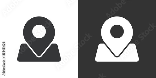 Map Location Pin icon. Solid glyph series icon