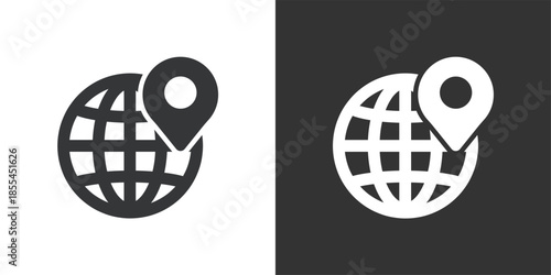 Global Location icon. Solid glyph series icon