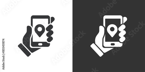 Mobile Navigation icon. Solid glyph series icon