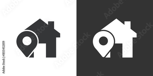 Home Location icon. Solid glyph series icon
