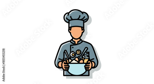 Chef holding a bowl of ingredients ready to prepare a delicious meal.