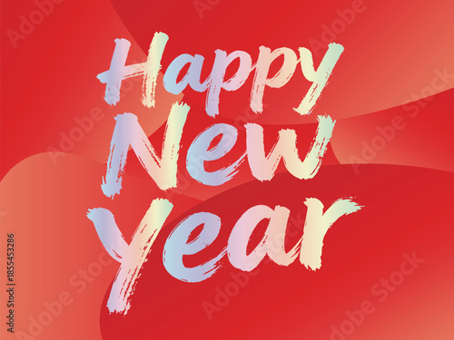 Happy New Year vector handwritten font