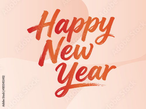 Happy New Year vector handwritten font