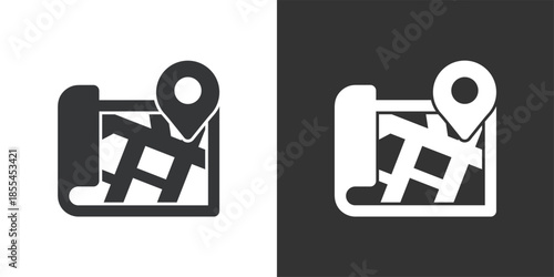 Map Marker icon. Solid glyph series icon
