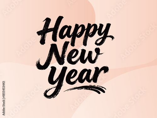Happy New Year vector handwritten font