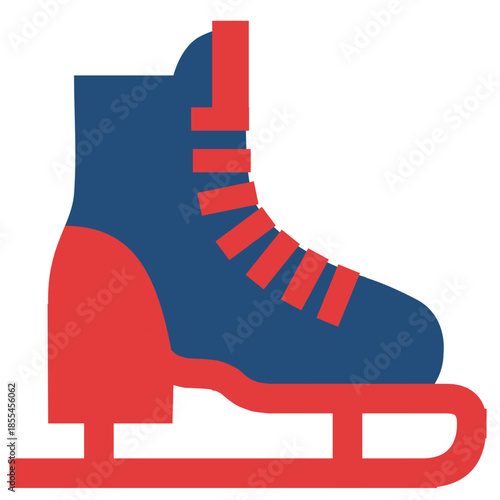 Ice Skate Boot Icon Flat Style for Winter Sport Activity, illustration of a pair of shoes