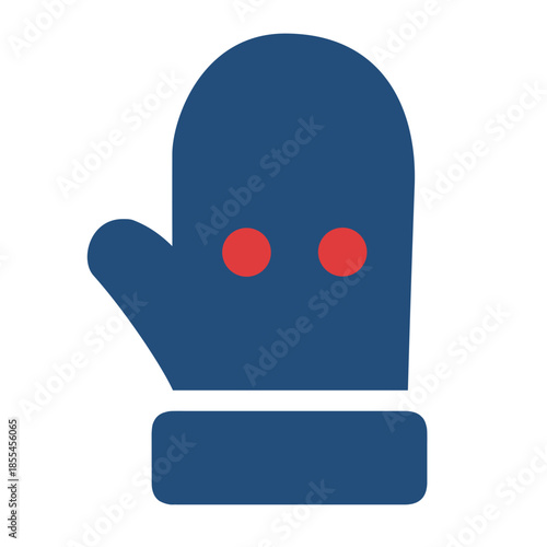Mitten Glove Icon Flat Style for Winter Protection Gear