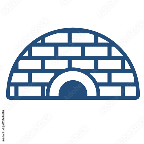 Igloo Ice House Icon Line Style for Arctic Shelter Concept, vector illustration of an abstract background