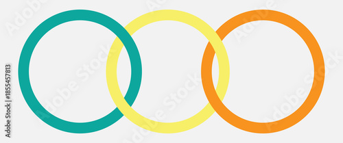 Abstract shape for branding, logotype design. Three circles in chain, triple infinity. Three Circle Logo.