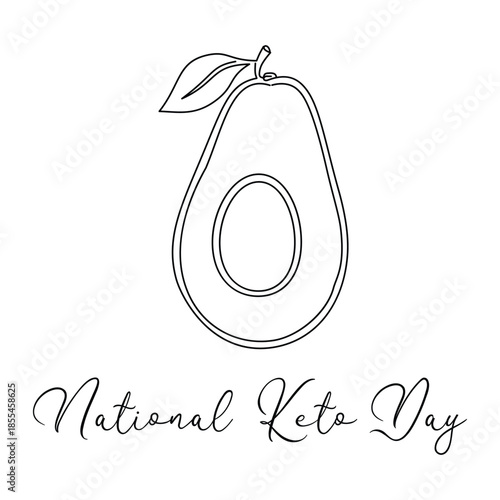 Minimalist National Keto Day Line art Illustration. Suitable for celebration