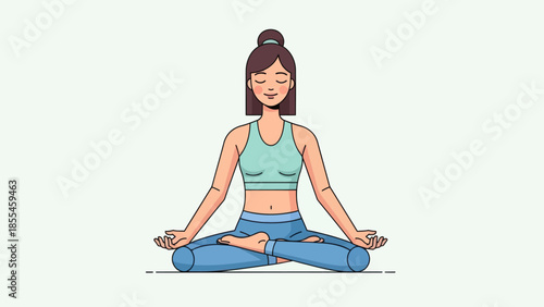 Relaxing young woman practicing meditation in a peaceful setting